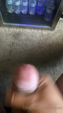Busting in front of the minifridge