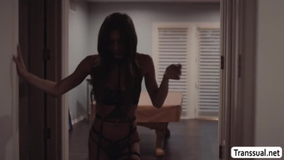 Straight guy licks and analed his horny shemale mistress