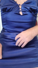 Blue Satin Dress Fun