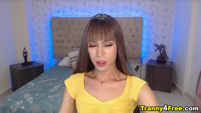 Awesome Shemale Loves To Strokes Her Hard Cock