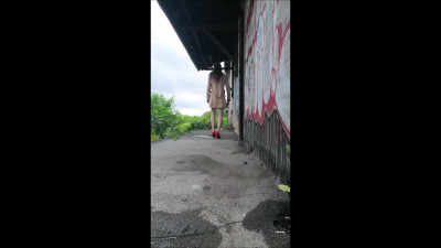 Bella has ruined orgasm outdoors