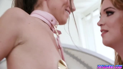 Maya's leg up on Erica's shoulder while being fucked