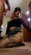 Sissy Femboy Bitch Jade Madison Giving her Mouth and Ass to Friend