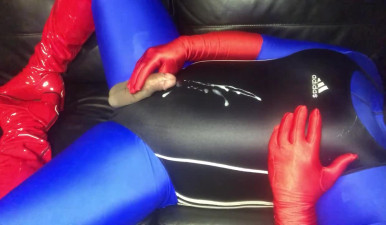 Black Adidas Swimsuit Cumshot