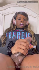 Black tgirl oiled cock