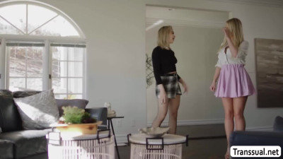 Hot estate agent gets her pussy licked and banged by TS