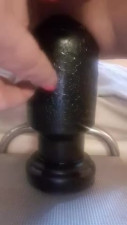 Christina takeing a huge big Black plug cm in diameter