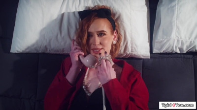 Trans Shiri AllWood gets a footjob and fucks a tattooed girl