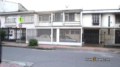 Big boobied latina tgirl fucks deep