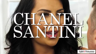Busty trans Chanel Santini gets rimmed and anal fucks her bf