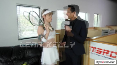 Trans tennis player Lena Moon gets asslicked and anal fucked