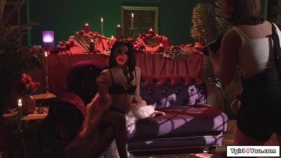 Photographer is pussy licked and fucked by trans Zariah Aura