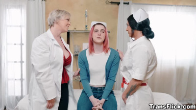 Hot foursome for naugthy transgender nurses with Dr Dee Williams
