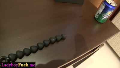 Amateur ladyboy rode cock and hard anal sex on perverted white clients cock