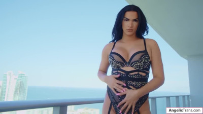 Latina shemale Candice Kane gets facefucked and barebacked