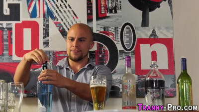 Trans babe ass banged after blowjob