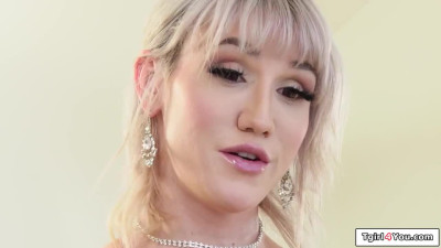Tattooed transsexual Lena Moon is asslicked and anal fucked