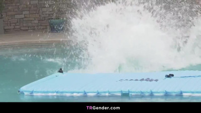Transgender pool orgy