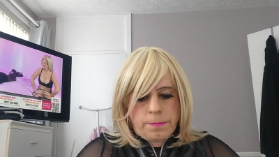 Crossdresser Holly sucking a young guys big dick