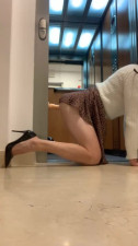 Amateur TS Zalita95 doggystyle in public elevator