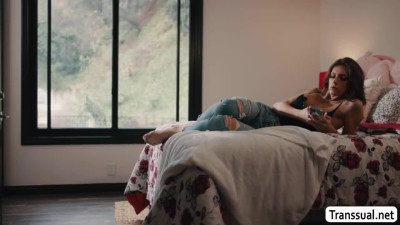 Fat stepfather licks and bareback fucks shemale stepdaughter