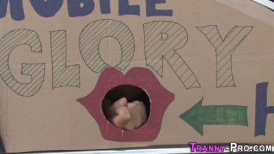 Ebony shemale analized deep at the office