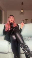 Let's smoke, ride that dildo and cum babe