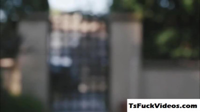 Tranny Kayleigh Coxx sucks enormous dick