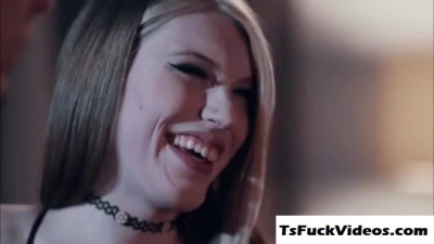 Tranny Izzy Wilde sucks and takes stepbros dick up her