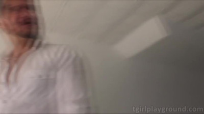 Big tits black shemale Tayla interracial bareback anal fuck