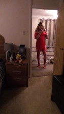 Cute Red dress and fishnets x