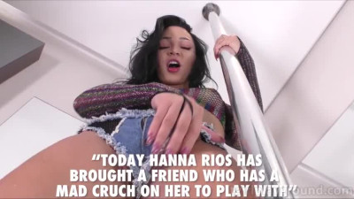Small tits shemale Hanna Rios masturbates and bareback sex