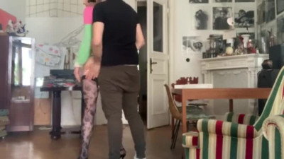 Blonde tranny getting pounded bareback