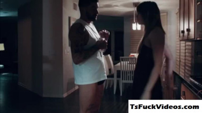 Tranny beauty Kate Zoha blows stepbrothers big fat dick