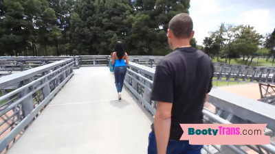 Bigbooty trans beauty drilled in duo by bbc with boyfriend