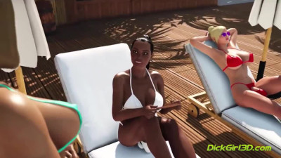 3D Shemale Beauties ANAL Vacation Island