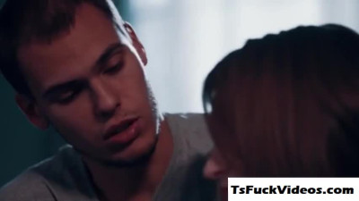 Izzy Wilde mounTranny stepbros stiff dick up her mouth