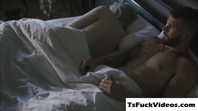 fit blonde shemale Ella Hollywood anused in the bed 025