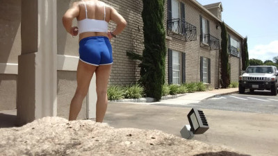Blue Booty Shorts in the Summer.