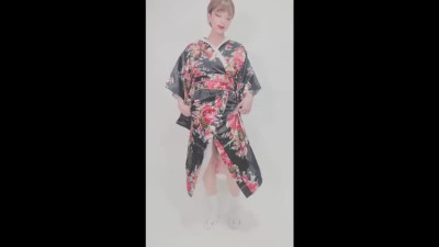 sexy femboy is a geisha masturbating her cock no hands