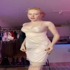 Trying on some lingerie with a hard on