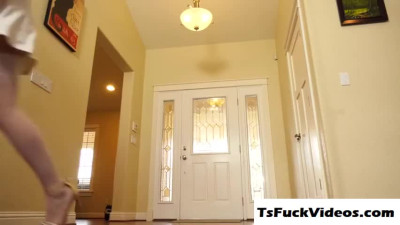 brunette Tranny Korra Del Rio sucks dick like a pro