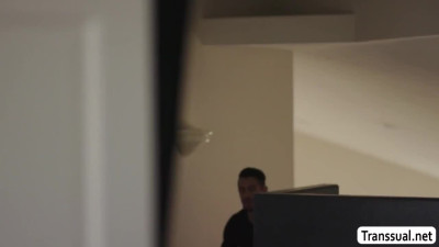 Horny shemale stepmother gets bareback fucked by her stepson