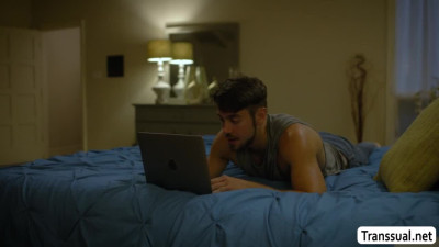Hot shemale lets her handsome stepbro bareback her wet ass