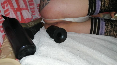 Relax ass play while watching porn