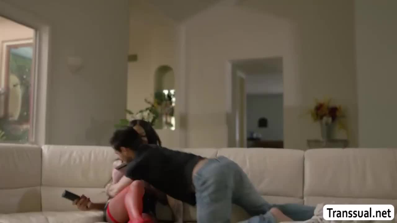 Watch Ebony Trans woman licks and fucks the ass of her stepbrother Shemale Porn Videos | TranSexBig.