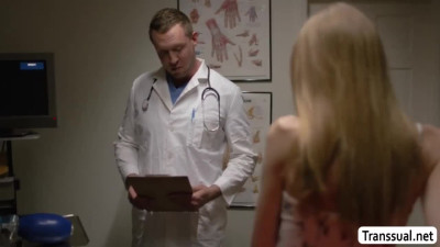 Smalltits trans woman gets analed by her horny guy doctor