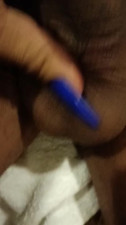 my nails and hand playing with cock...