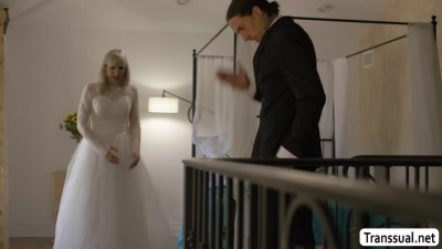 Shemale bride gets analed by groom before getting married