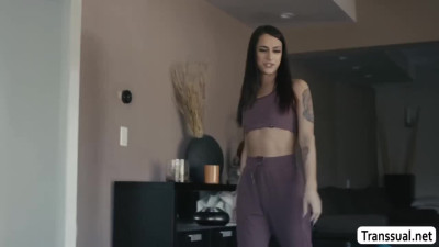 Shemale slut gets her ass anal fucked by husbands bestfriend